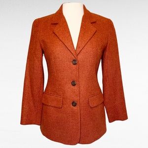 Talbots Orange/Rust 100% Wool 3-Button Blazer Size 2P